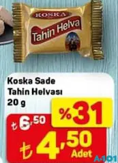 KOSKA SADE TAHİN HELVASI 20 G KOSKA SADE TAHİN HELVASI 20 G